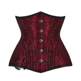 Red Brocade Steampunk Underbust Bustier Corset